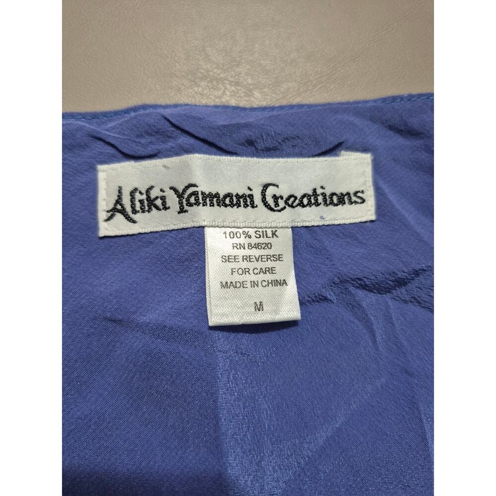 Aliki Yamani Creations 100% Silk Lavender Cowl Neck Sleeveless Blouse Top M - Picture 5 of 6